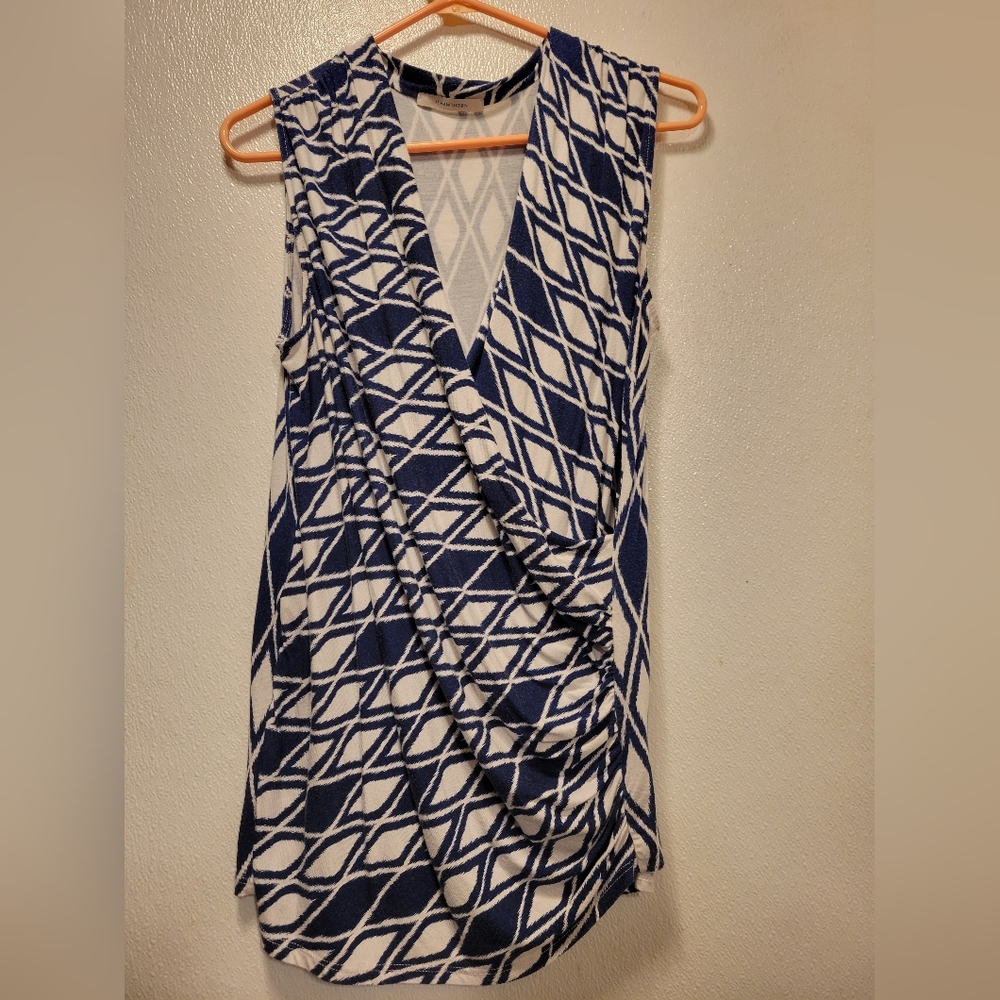 Sleevless Slouchy Rouched Wrap Around Layered Top